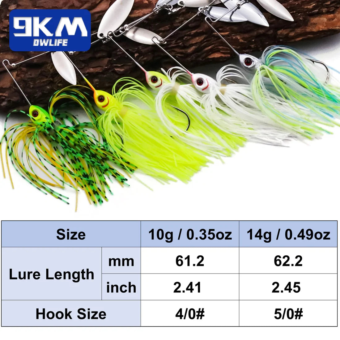 Spinner Bait Lure for Bass Trout Salmon Freshwater 10g 14g