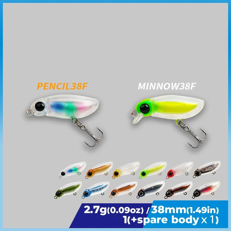 Minnow Topwater Trout and Bass Lure 38mm 2.7g