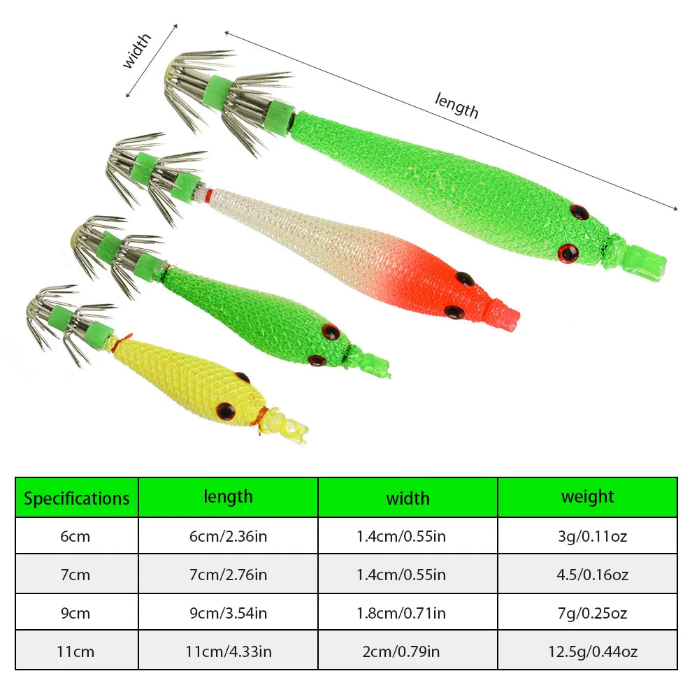 Glow Soft Squid Hook Biomimetic Bait for Sea Fishing Lure