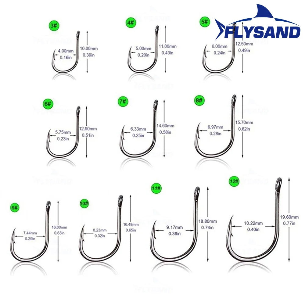 High Carbon Steel Barbed Hooks 100pcs/500pcs Mixed Sizes for Carp Fishing