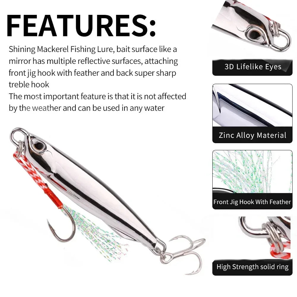 Metal Jig Fishing Lure For Bass 30g 40g 60g